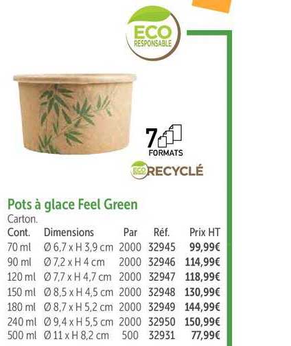 pots à glace feel green