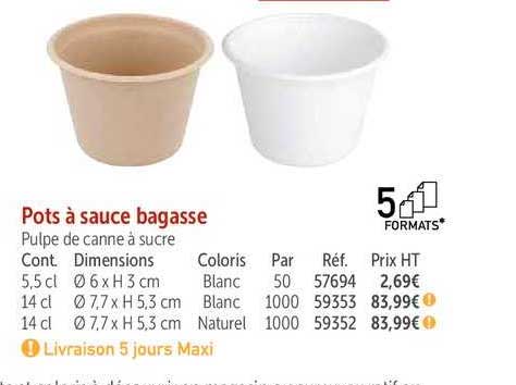 Pots à Sauce Bagasse