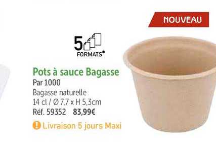 pots à sauce bagasse