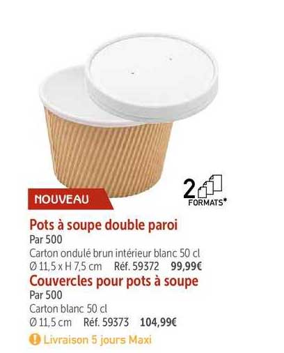 pots à soupe double paroi couvercles pour pots à soupe