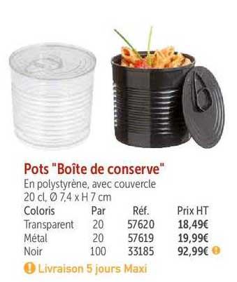 pots boîte de conserve