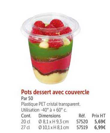 pots dessert avec couvercle