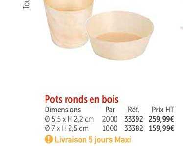 pots ronds en bois