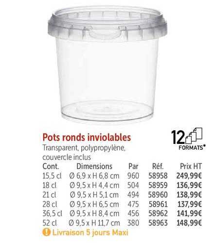 pots ronds inviolables