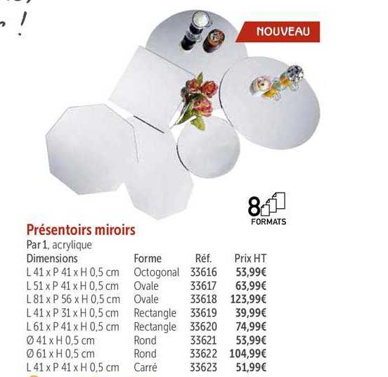 présentoirs miroirs