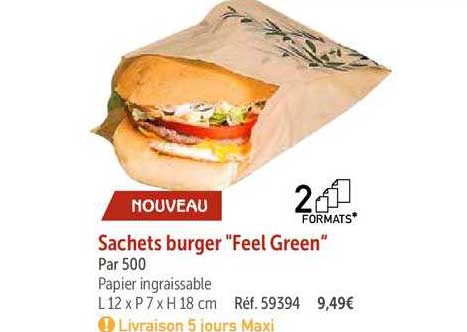 sachets burger "feel green"