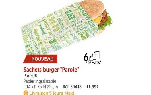 sachets burger "parole"