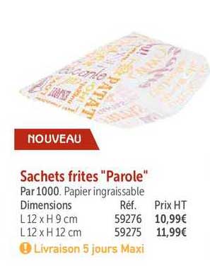 sachets frites "parole"