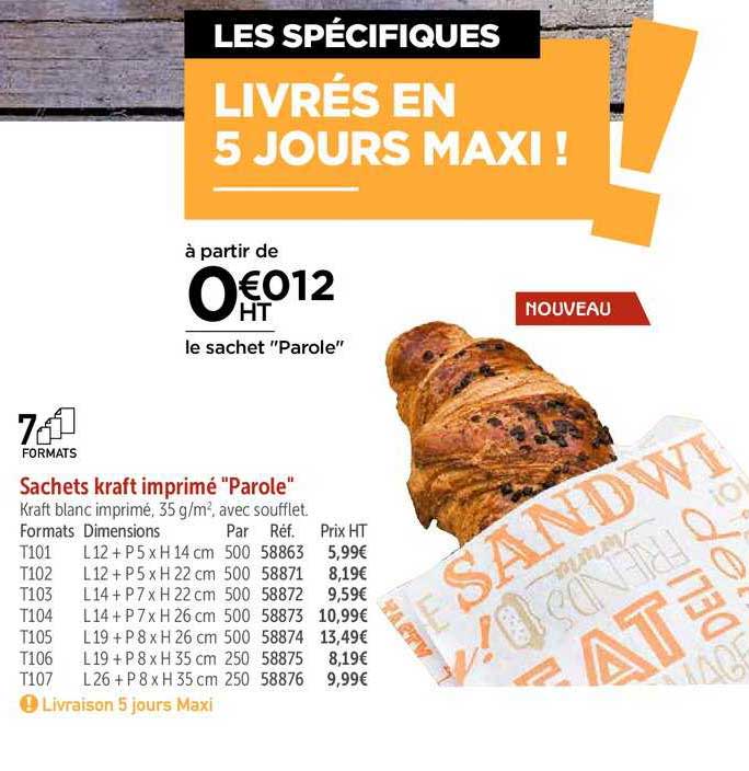 sachets kraft imprimé "parole"