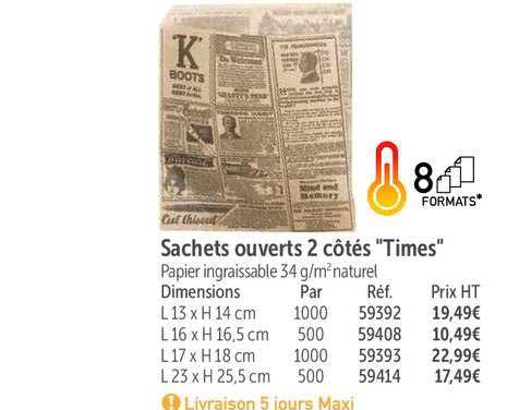 sachets ouverts 2 côtés times
