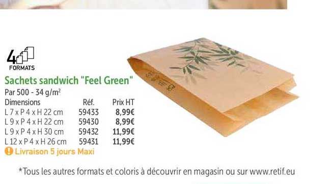 sachets sandwich "feel green"