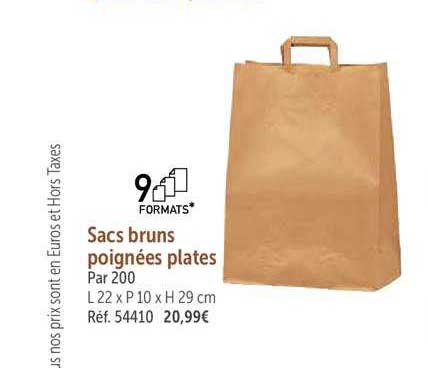 sacs bruns poignées plates