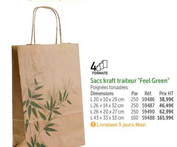 sacs kraft traiteur "feel green"