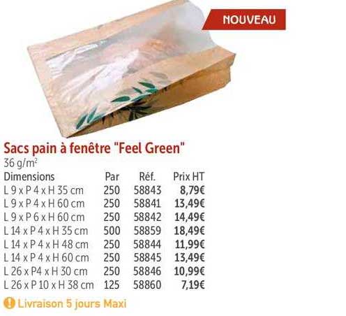 sacs pain à fenêtre "feel green"