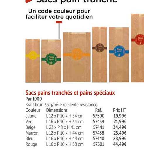sacs pains tranchés et pains spéciaux