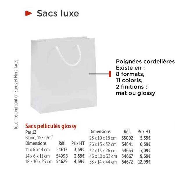 sacs pelliculés glossy