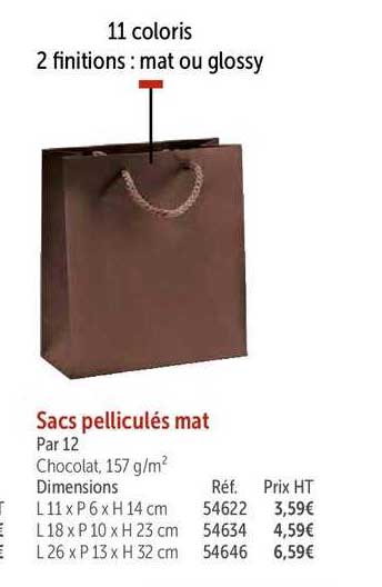 sacs pelliculés mat