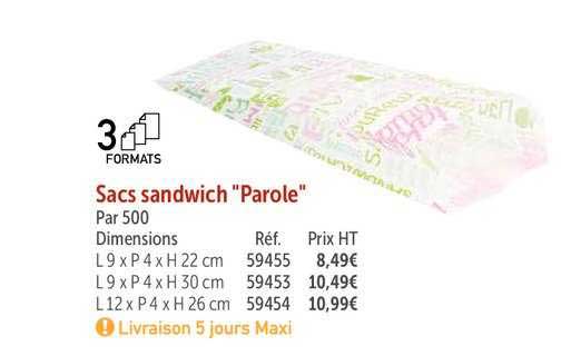 sacs sandwich "parole"