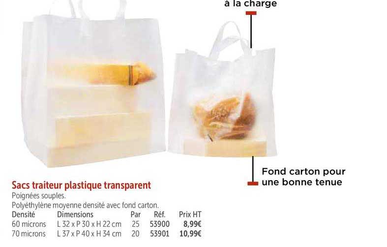 Sacs Traiteur Plastique Transparent