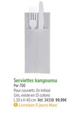 serviettes kangourou