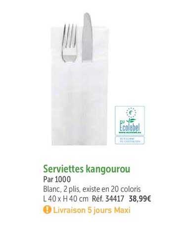 serviettes kangourou