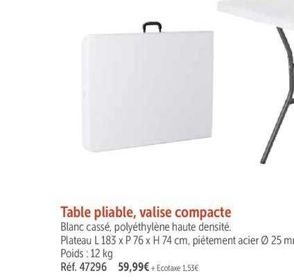 Table Pliable Valise Compacte