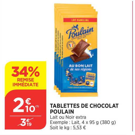 Tablettes De Chocolat Poulain 34% Remise Immédiate