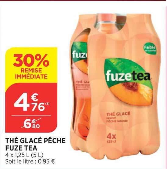 Thé Glacé Pêche Fuze Tea 30% Remise Immédiate