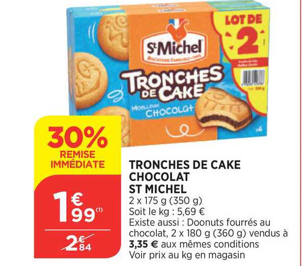 Tronches De Cake Chocolat St Michel 30% Remise Immédiate
