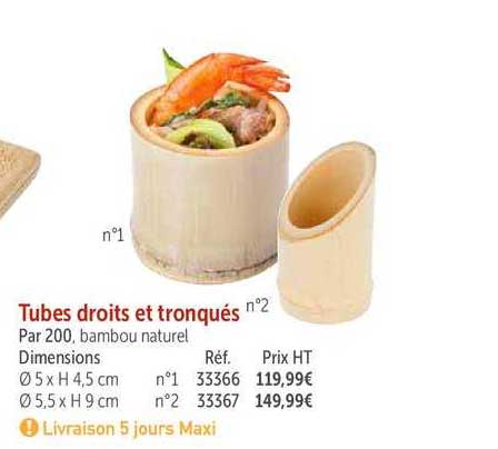 tubes droits et tronqués