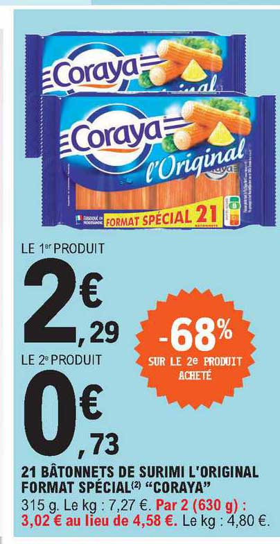 21 bâtonnets de surimi l'original format spécial "coraya"
