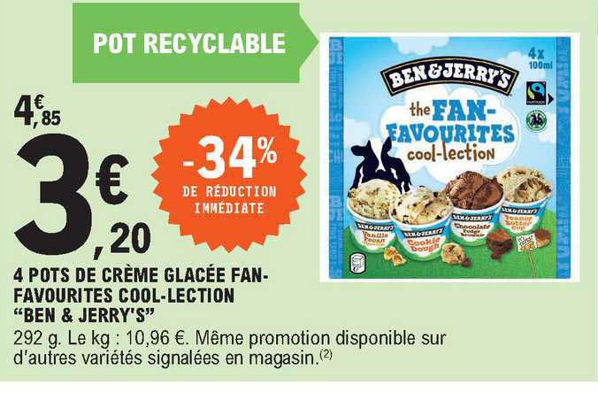 4 pots de crème glacée fan-favourites cool-lection "ben & jerry's"