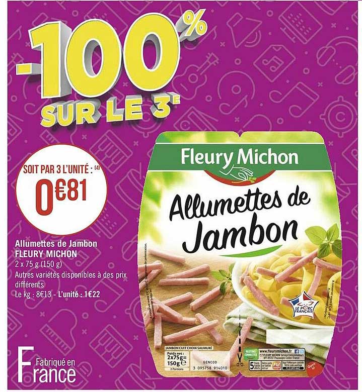 allumettes de jambon fleury michon