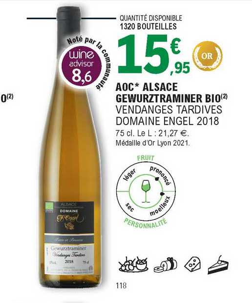 aoc alsace gewurztraminer bio vendanges tardives domaine engel 2018