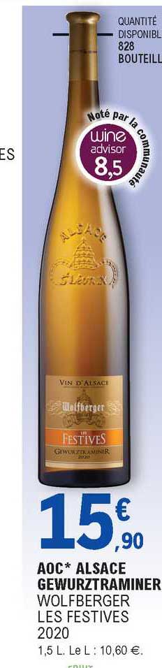 Aoc Alsace Gewurztraminer Wolfgerger Les Festives 2020