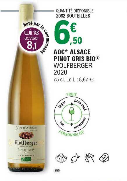 aoc alsace pinot gris bio wolfberger 2020
