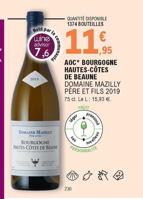 aoc bourgogne hautes-côtes de beaune domaine mazilly père et fils 2019