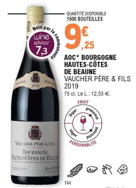 aoc bourgogne hautes-côtes de beaune vaucher père & fils 2019