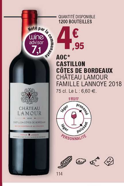 aoc castillon côtes de bordeaux château lamour famille lannoye 2018