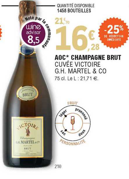 aoc champagne brut cuvée victoire g.h. martel & co