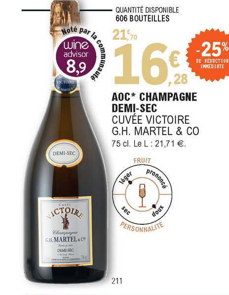 aoc champagne demi-sec cuvée victoire g.h. martel & co
