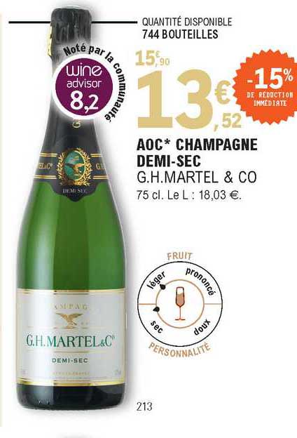 aoc champagne demi-sec g.h.martel & co