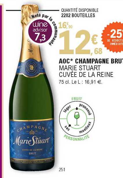 aoc chapagne brut marie stuart cuvée de la reine