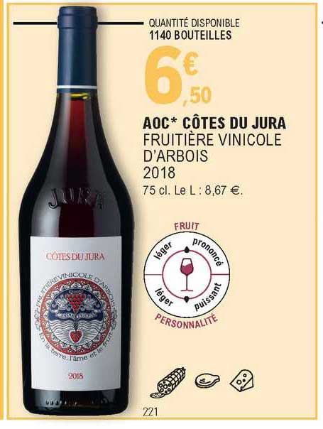 aoc côtes du jura fruitière vinicole d'arbois 2018