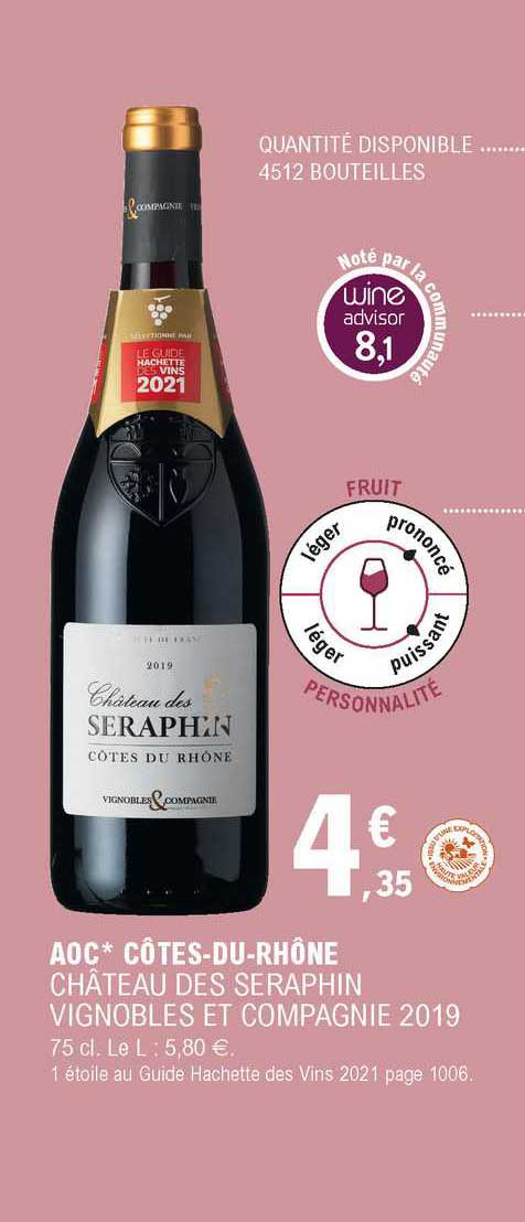 Aoc Côtes-du-rhône Château Des Seraphin Vignobles Et Compagnie 2019