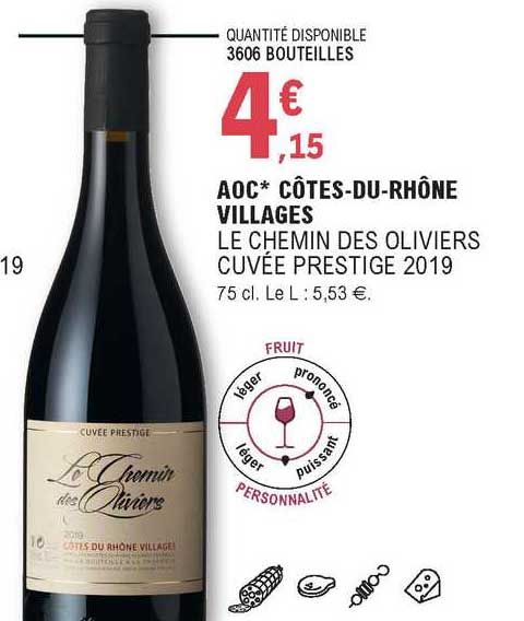 aoc côtes-du-rhône villages le chemin des oliviers cuvée prestige 2019