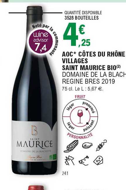 aoc côtes du rhône villages saint maurice bio domaine de la blachette regine brès 2019