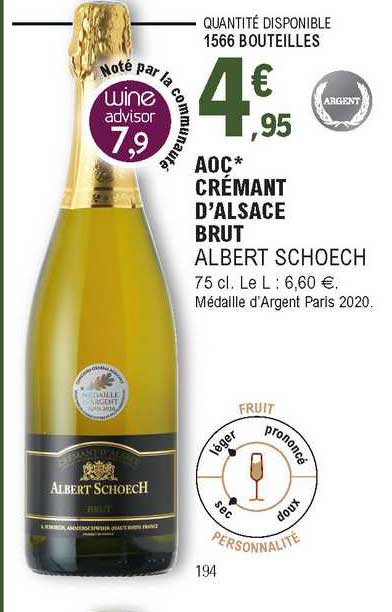 aoc crémant d'alsace brut albert schoech