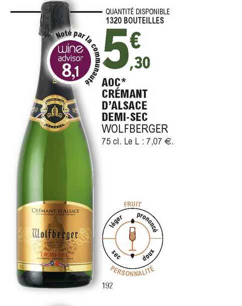 aoc crémant d'alsace demi-sec wolfberger