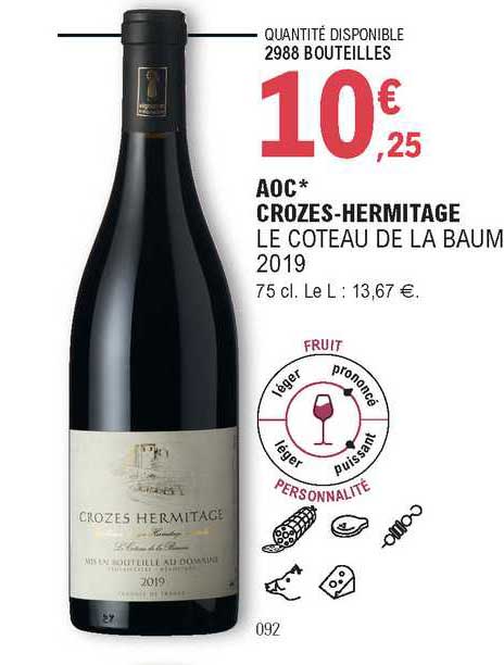 aoc crozes-hermitage le côteau de la baum 2019